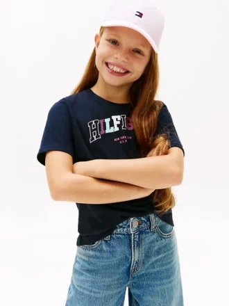 Flerfarget Hilfiger-logo-T-skjorte for barn