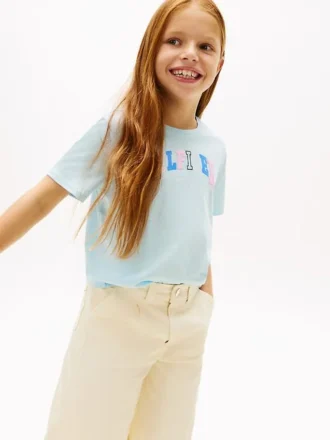Flerfarget Hilfiger-logo-T-skjorte for barn