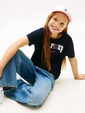 Flerfarget Hilfiger-logo-T-skjorte for barn