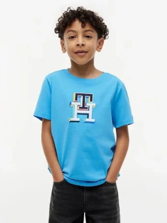 Flerfarget T-skjorte med monogram for barn