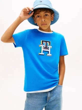 Flerfarget T-skjorte med monogram for barn
