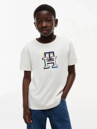 Flerfarget T-skjorte med monogram for barn
