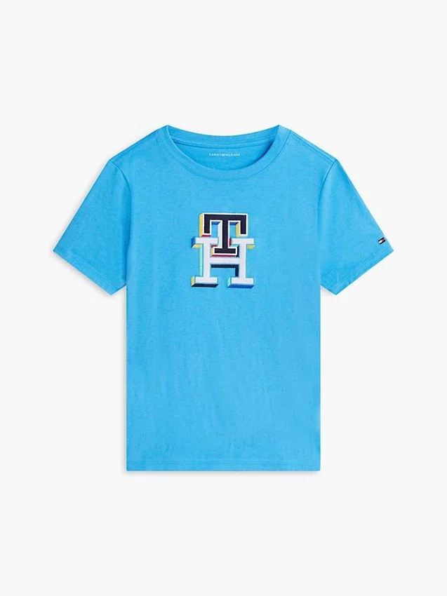 Flerfarget T-skjorte med monogram for barn Flerfarget T-skjorte med monogram for barn