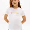 Flerfarget T-skjorte med puff-logo for barn