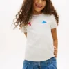Flerfarget T-skjorte med puff-logo for barn