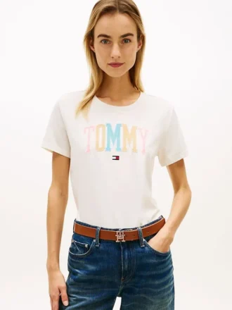 Flerfarget Varsity Tommy-logo T-skjorte