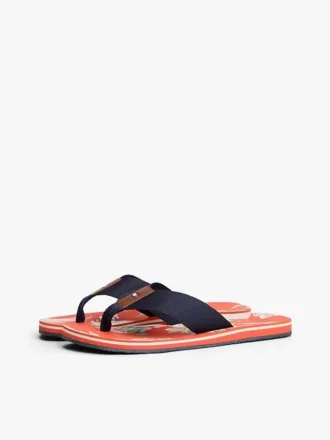 Flip-flops med blomstertrykk