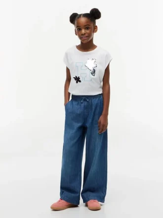 Flip Sequin Floral Logo T-skjorte for barn