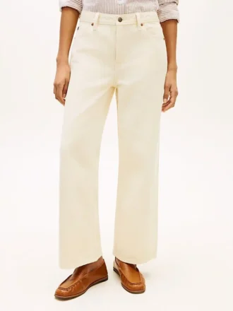 Garment-Dyed High-Rise Wide Leg Jeans