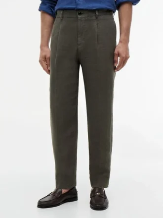 Garment-Dyed Linen Tapered Bukser
