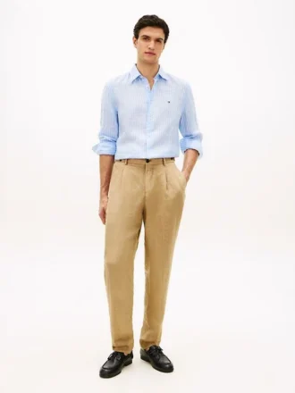 Garment-Dyed Linen Tapered Bukser