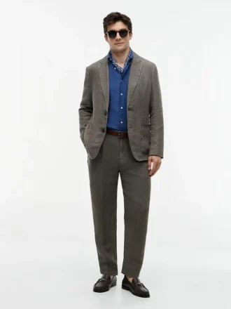 Garment-Dyed Linen Tapered Bukser