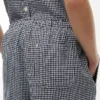 Gingham-bukser i linblanding