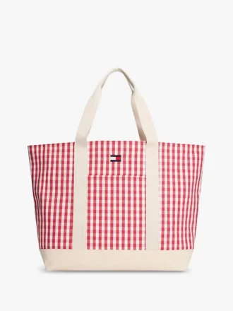 Gingham-canvasveske