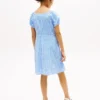 Gingham-kjole med puffermmer for barn