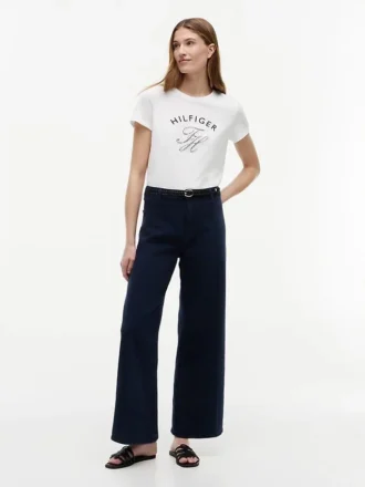 Gingham Script Monogram T-skjorte