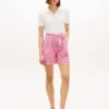 Gingham-seersucker-shorts med belte