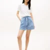 Gingham-seersucker-shorts med belte