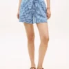 Gingham-seersucker-shorts med belte