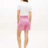 Gingham-seersucker-shorts med belte