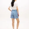 Gingham-seersucker-shorts med belte