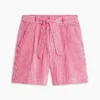 Gingham-seersucker-shorts med belte