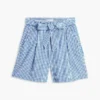 Gingham-seersucker-shorts med belte
