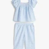 Gingham-sett med topp og bukser til babyer