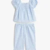 Gingham-sett med topp og bukser til babyer
