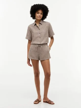 Gingham-shorts i linblanding