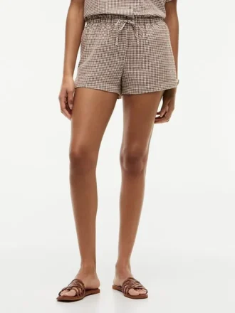 Gingham-shorts i linblanding