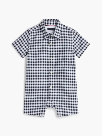 Gingham-sortsall for babies