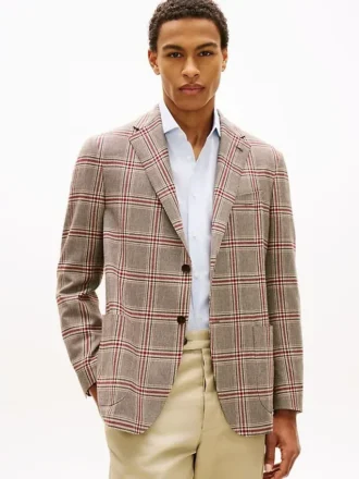 Glen Plaid-blazer i ullblanding