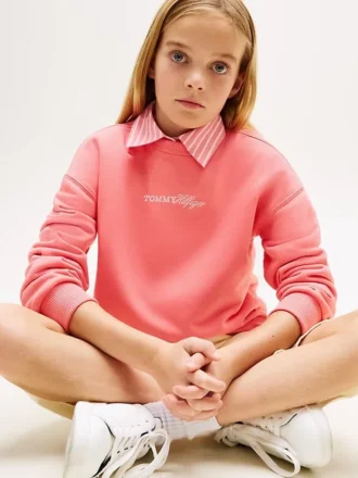 Glitter-genser med Tommy-logo for barn