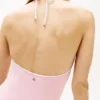 Halter-badedrakt med monogram over hele