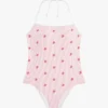 Halter-badedrakt med monogram over hele