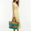Heklet totebag med nautiske striper