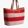 Heklet totebag med nautiske striper Heklet totebag med nautiske striper