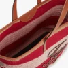 Heklet totebag med nautiske striper Heklet totebag med nautiske striper
