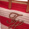 Heklet totebag med nautiske striper Heklet totebag med nautiske striper