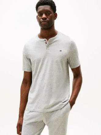 Henley-soveskjorte i suede-jersey