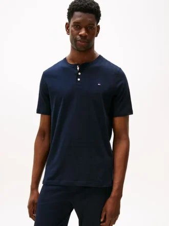 Henley-soveskjorte i suede-jersey
