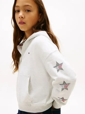Hettegenser med rhinestone-stjerne-logo for barn
