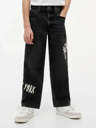 Hilfiger-baggyjeans med graffititrykk for barn