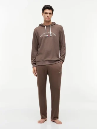Hilfiger Logo Pique Sleep Hoodie