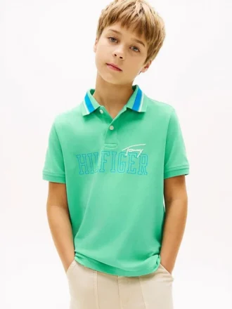 Hilfiger Logo Stretch Polo for barn