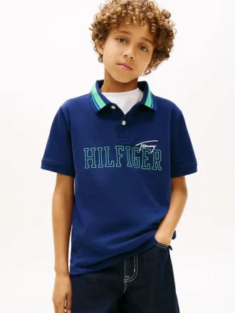 Hilfiger Logo Stretch Polo for barn