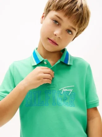 Hilfiger Logo Stretch Polo for barn