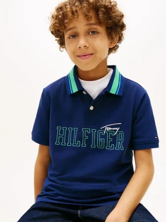 Hilfiger Logo Stretch Polo for barn