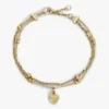 Hjerte-charm dobbeltlags armbånd